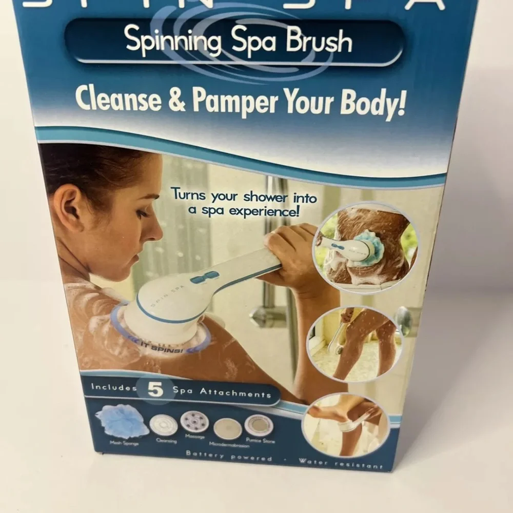 New in Box. SPIN SPA!! Spinning Spa Brush with 5 Attachments